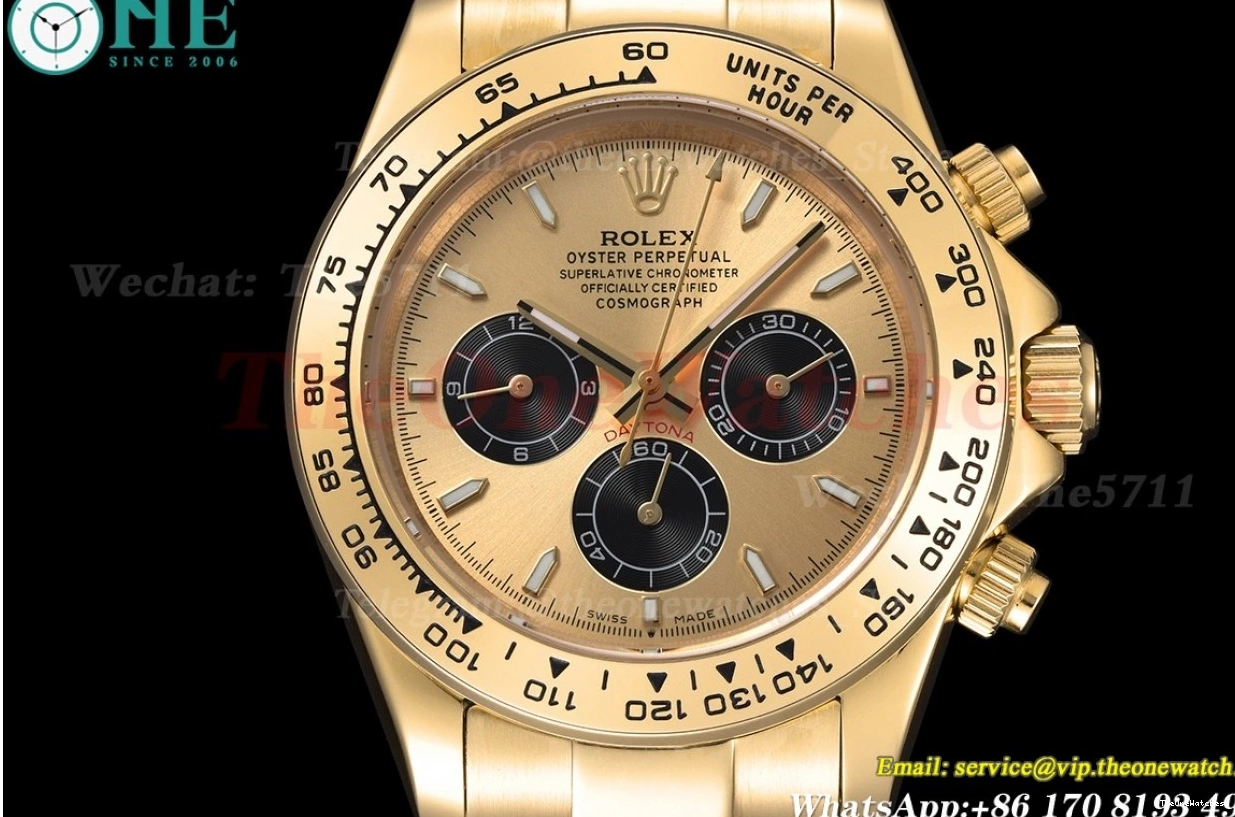 GDF A3836 Daytona 40mm Black Gold YG YG 0129